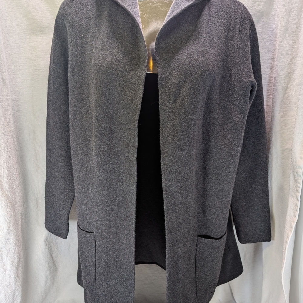 Denver Hayes Women's Gray Open Front Jersey Cardigan Size Large